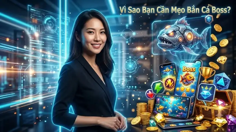 Người chơi đối mặt với boss cá lớn trong game bắn cá tại 79king