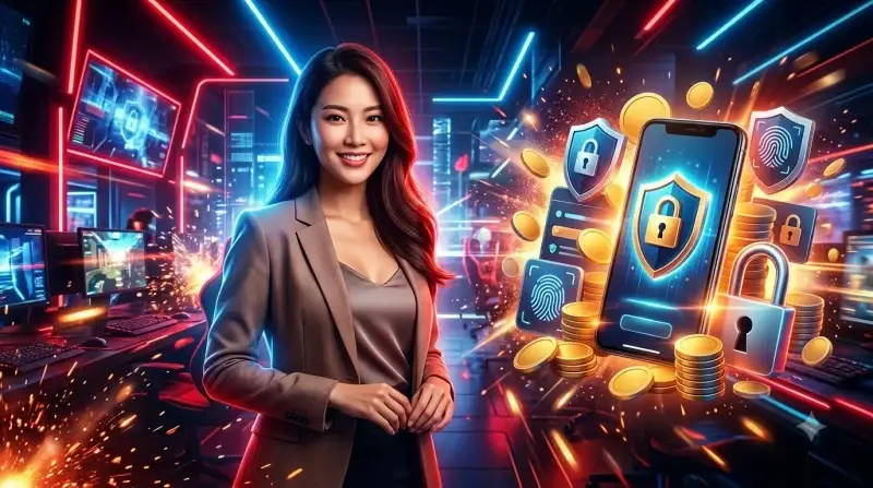 Người dùng cầm điện thoại với biểu tượng khiên bảo mật, minh họa cho mối lo ngại về an toàn thông tin