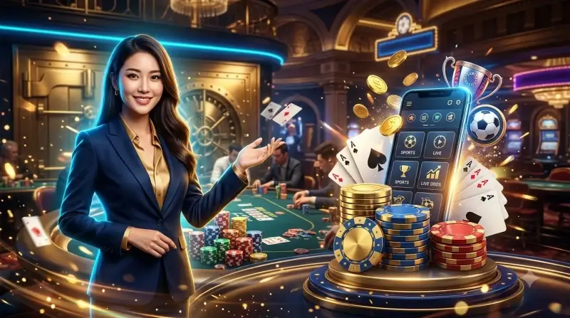 Sân vận động hiện đại với giao diện cá cược thể thao trực tuyến của 79king